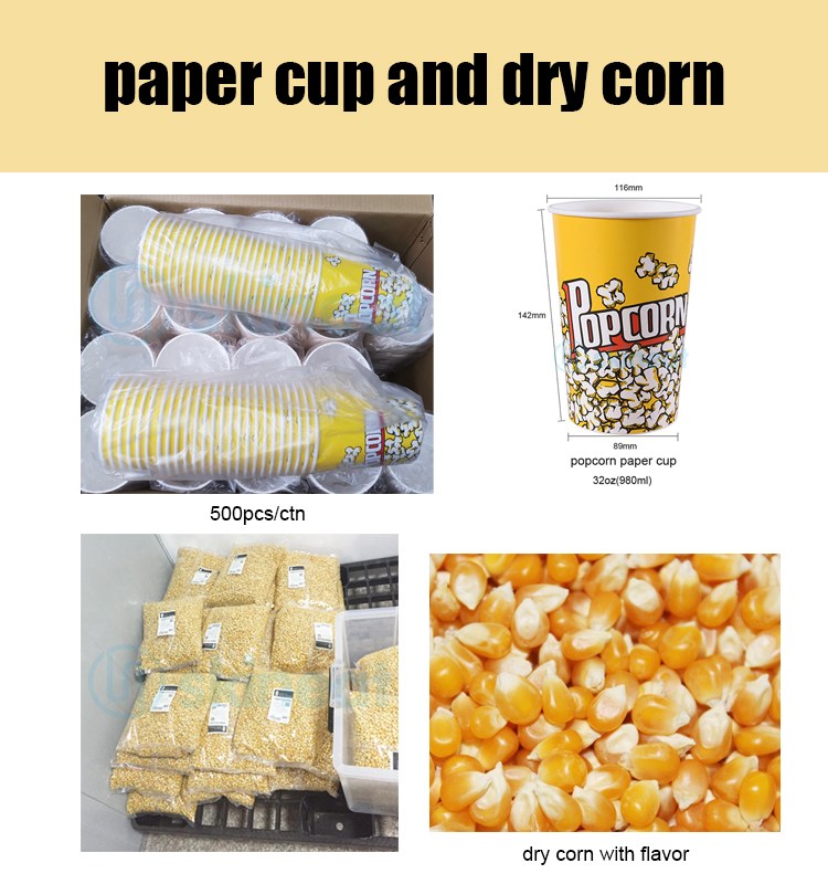 Popcorn Cups and Corn Kernels Supplies